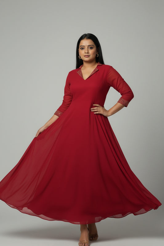 Hand worked georgette Dress