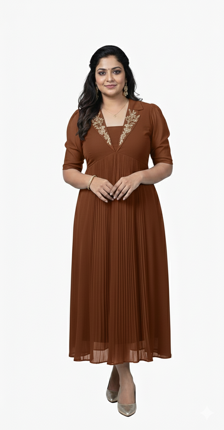 Hand Worked Georgette Dress