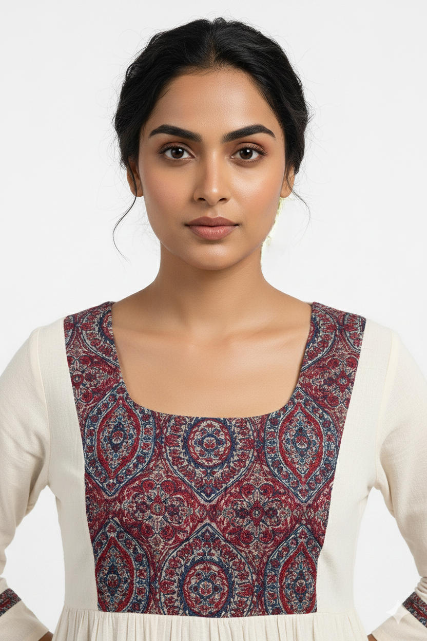Printed Yoke Kurti