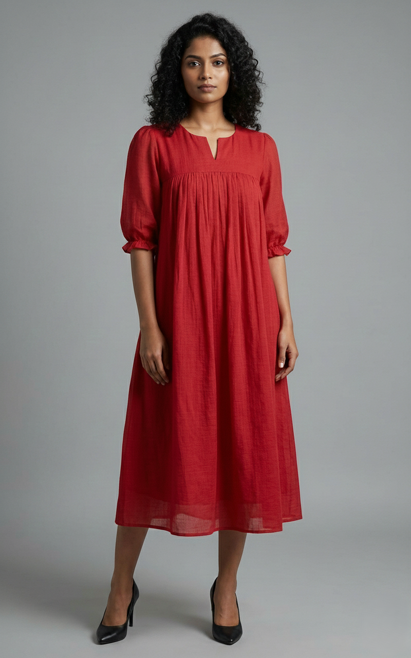 Georgette Calf-Length Dress