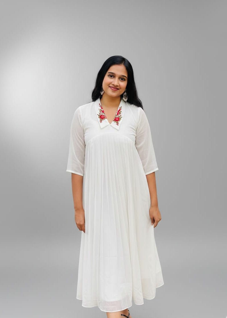 white georgette dress