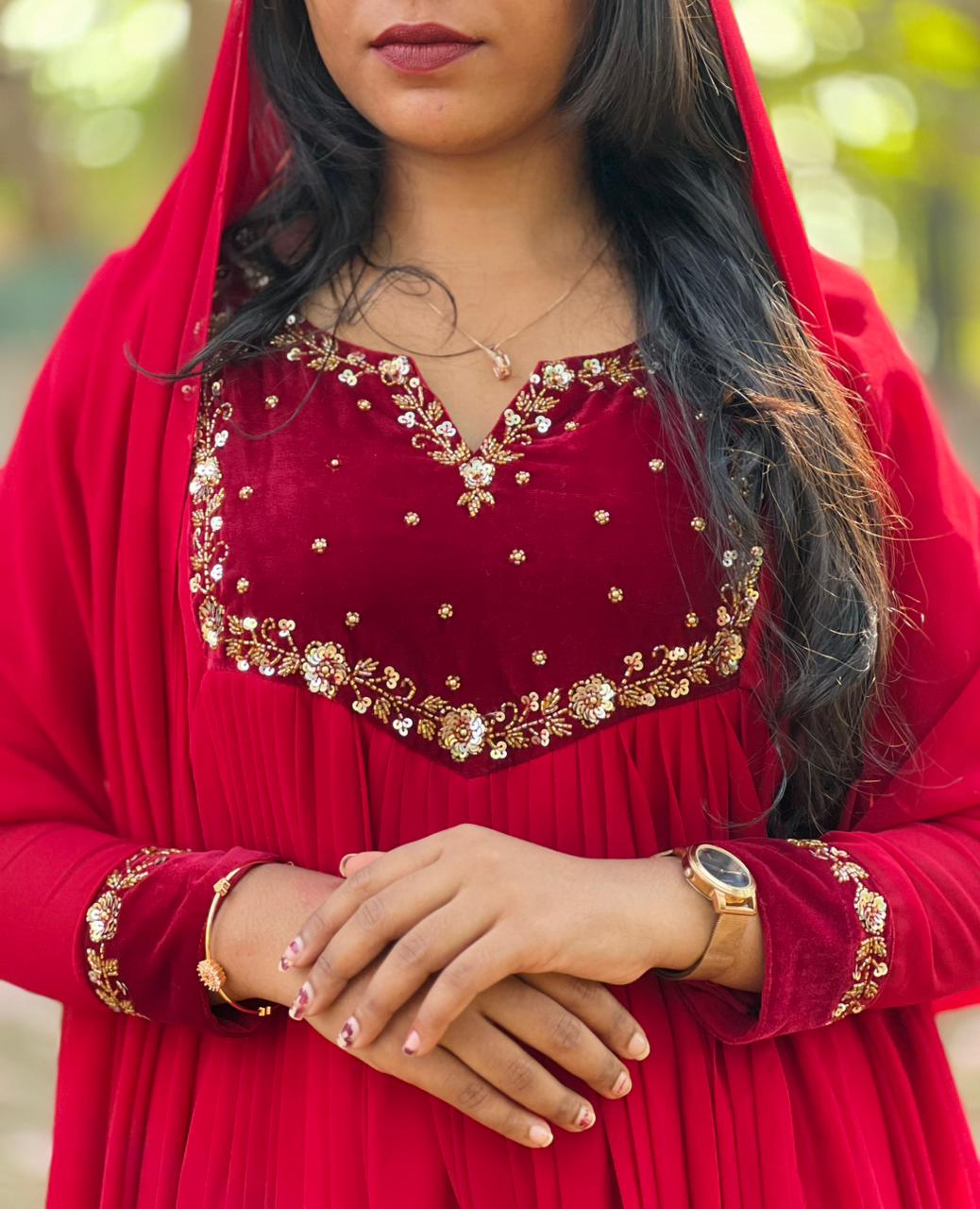 The Georgette Hand Bead worked Anarkali