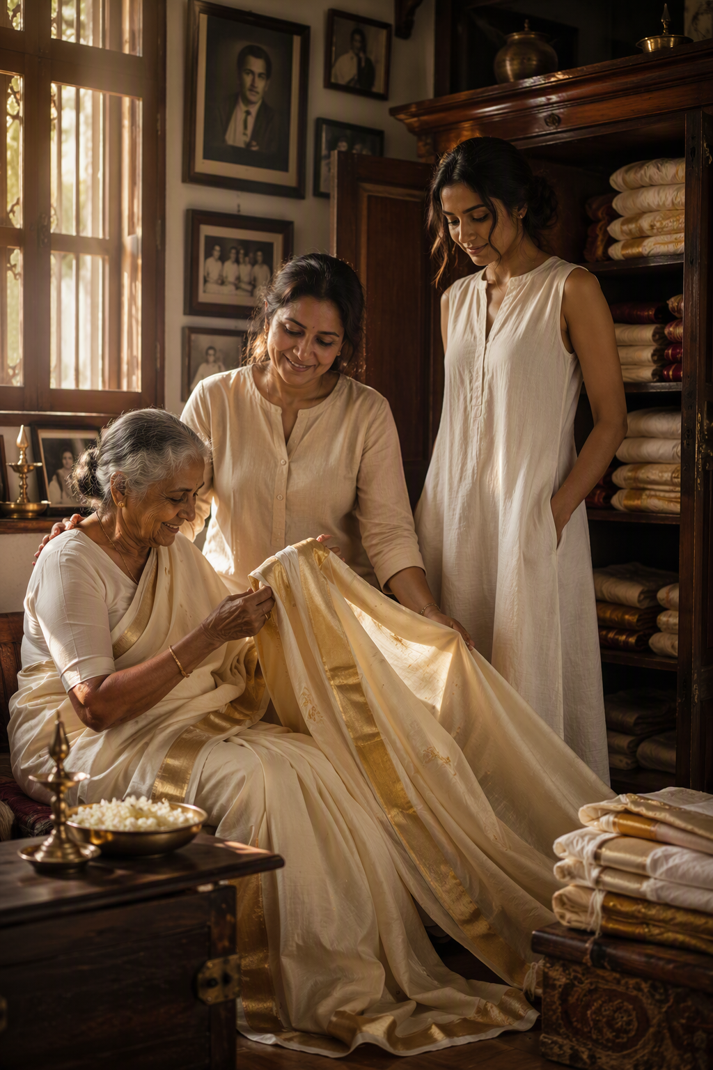 A cinematic multi-generational Kerala fashion story