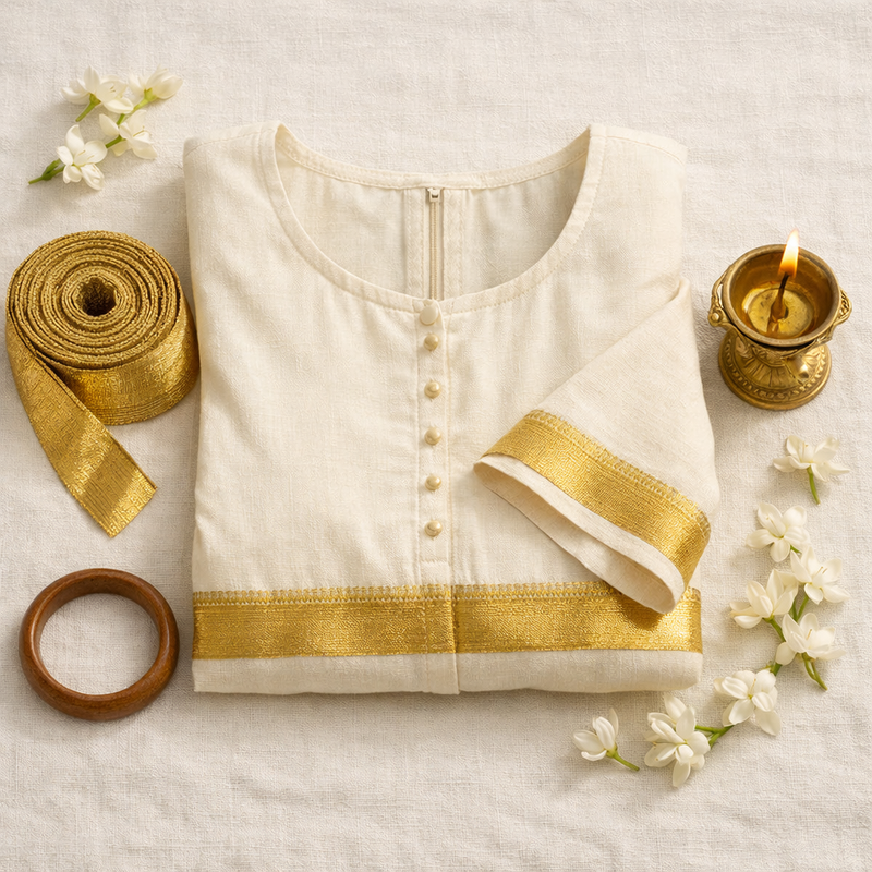 Flatlay product photography on a textured white cotton-linen backdrop