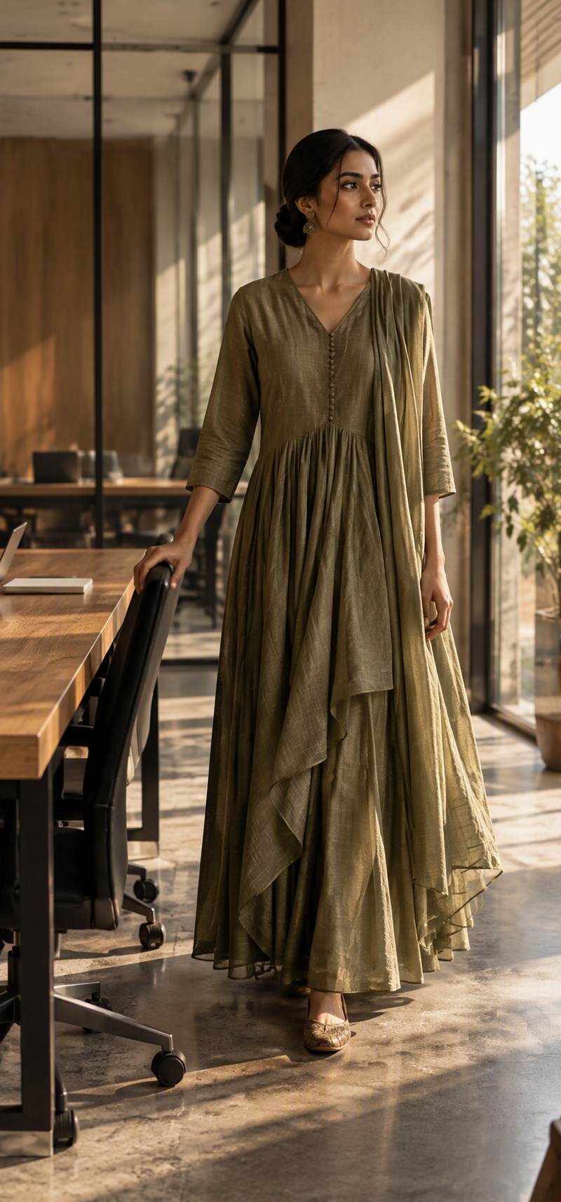 Full-length editorial fashion photograph