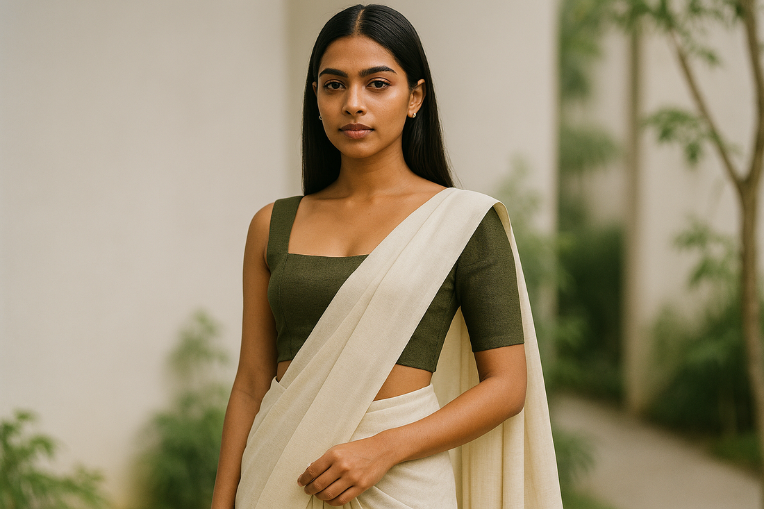 modern half saree blouse