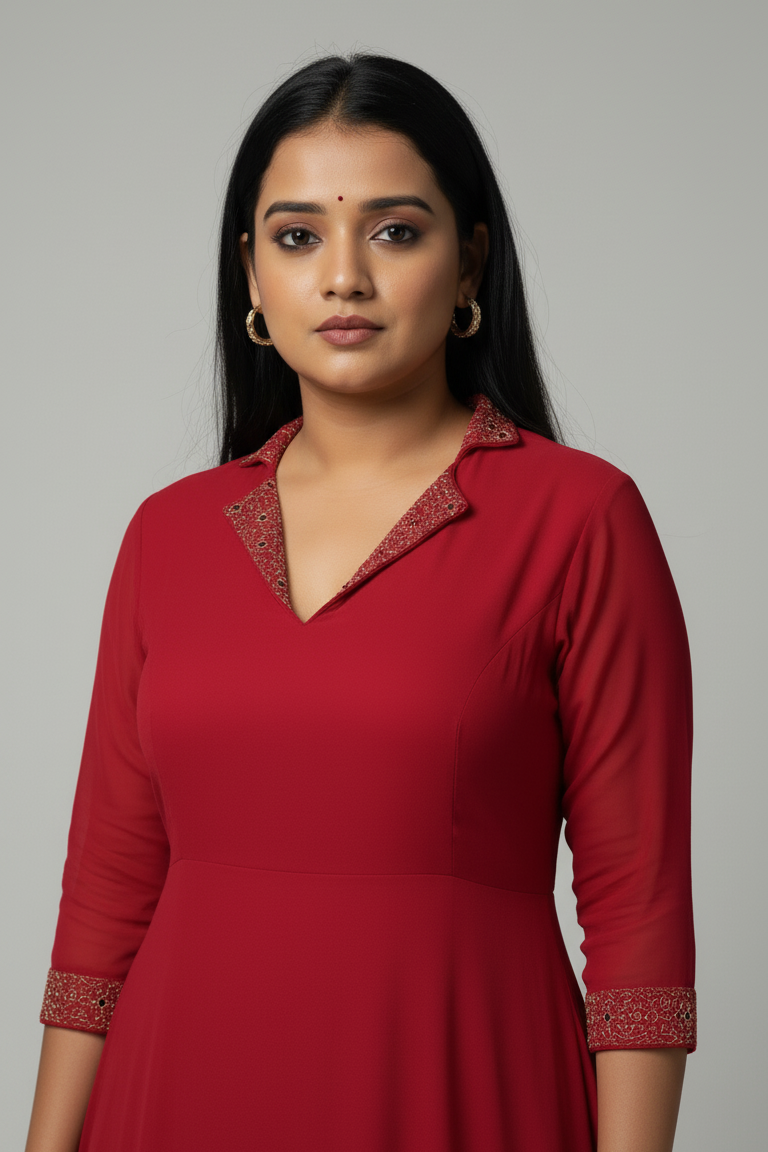 Hand worked georgette Dress