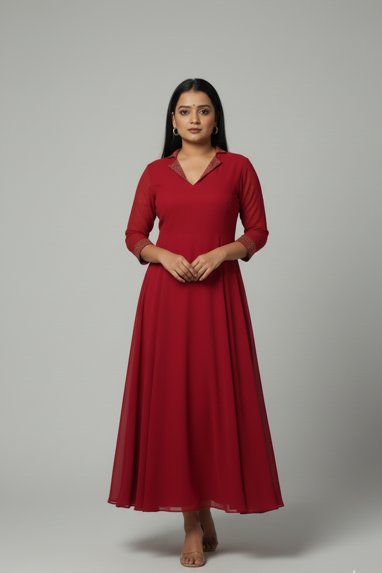 Hand worked georgette Dress