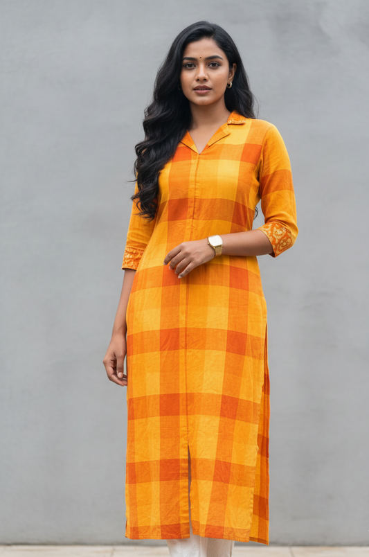 Cotton checkered kurti