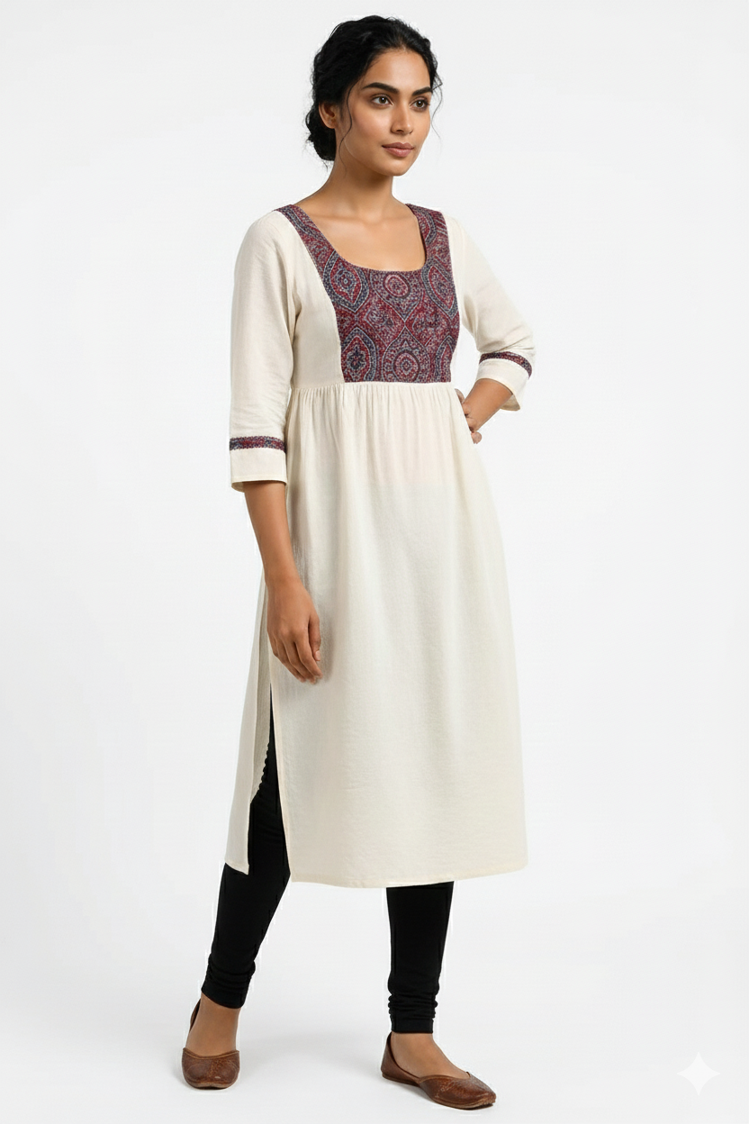 Printed Yoke Kurti
