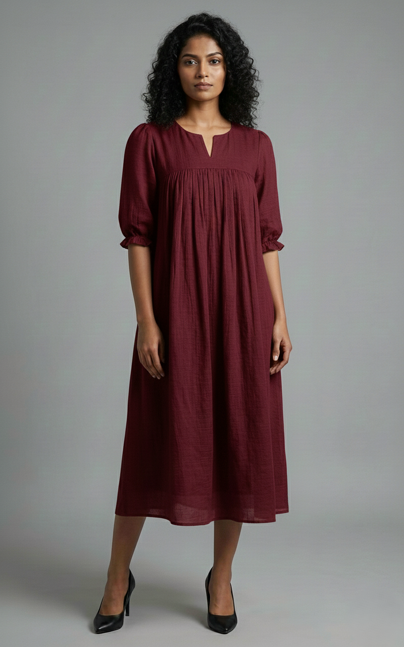 Georgette Calf-Length Dress