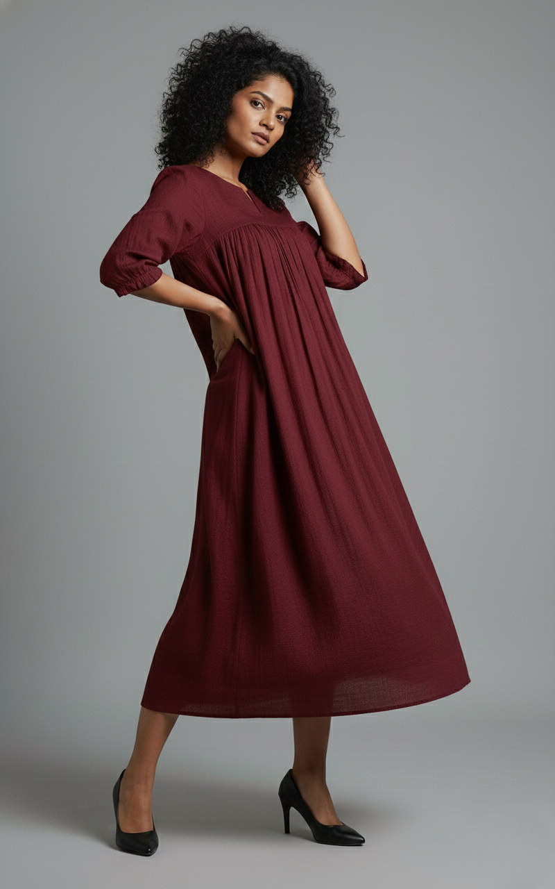 Georgette Calf-Length Dress