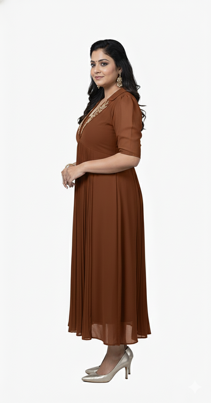 Hand Worked Georgette Dress