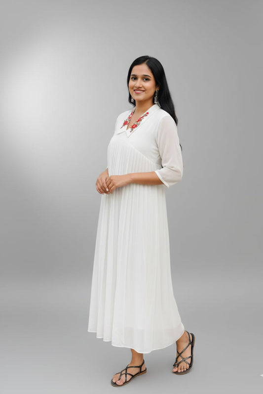 white georgette dress