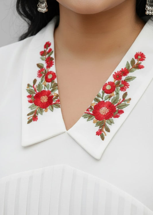 white georgette dress