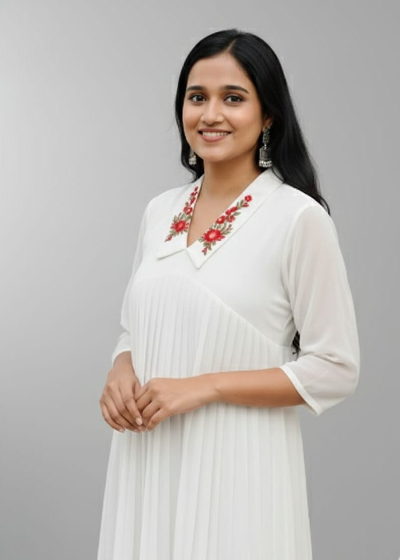 white georgette dress