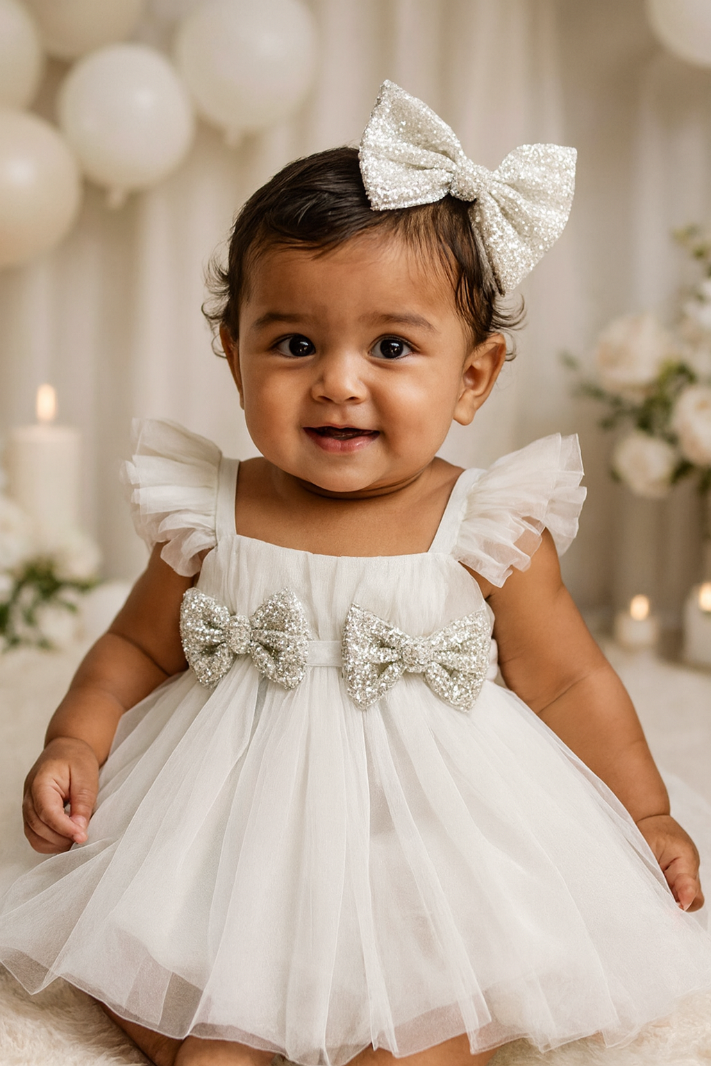 The Seraphina Sparkle - Sequin Bow & Tulle Toddler Dress