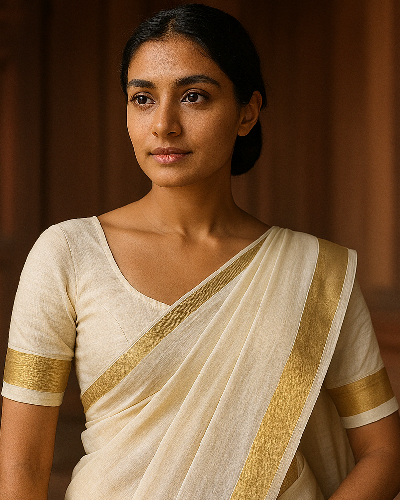 The Classic Kasavu Blouse front view