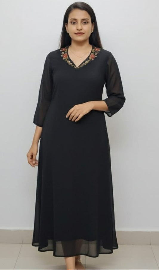 Hand worked Black Dress