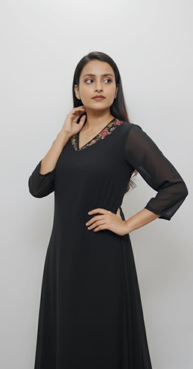 Hand worked Black Dress