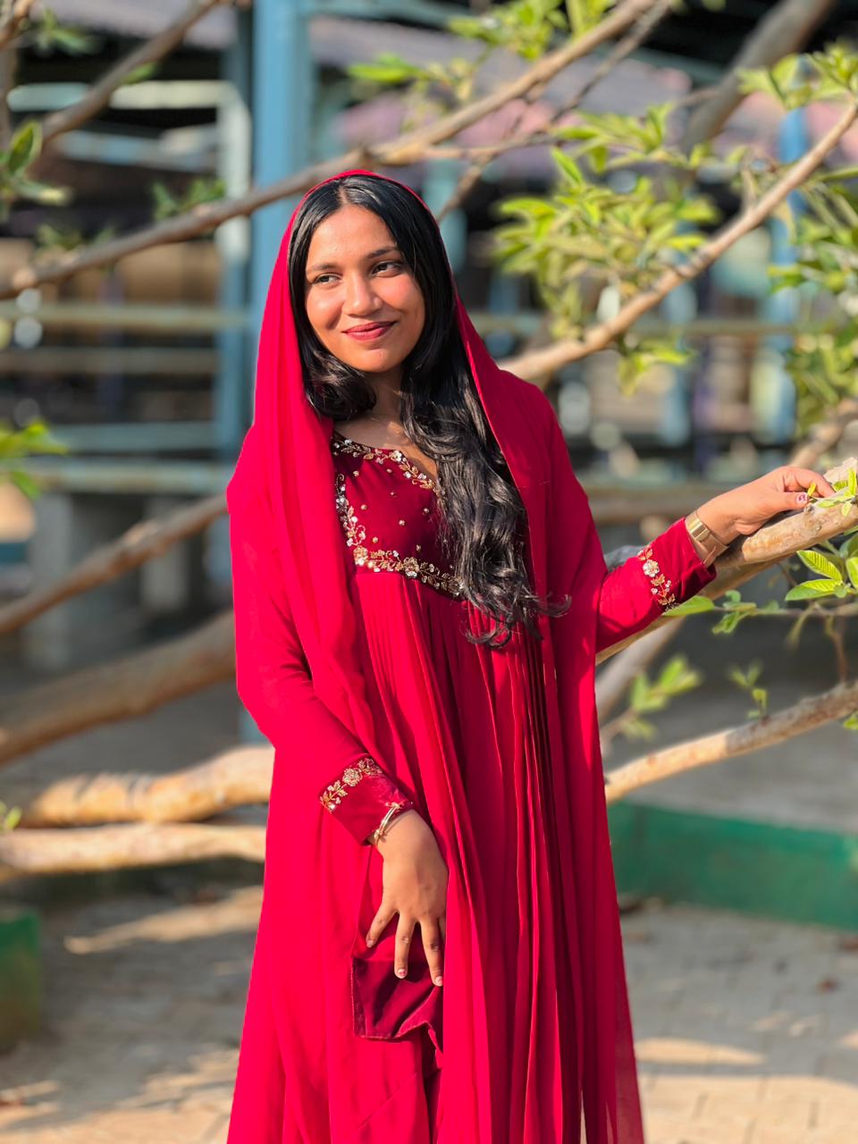 The Georgette Hand Bead worked Anarkali