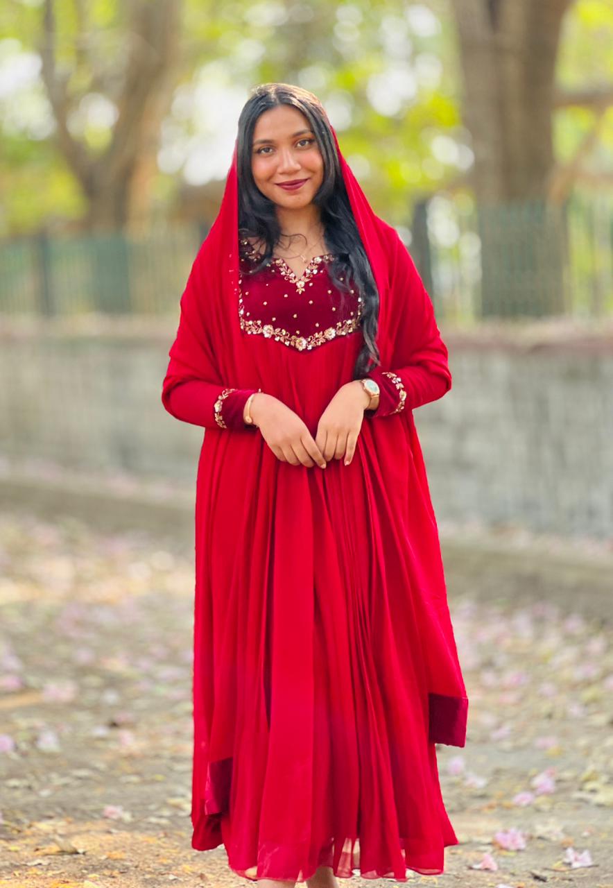 The Georgette Hand Bead worked Anarkali
