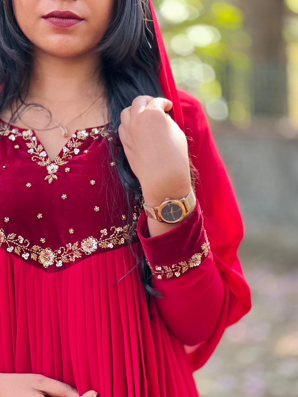 The Georgette Hand Bead worked Anarkali